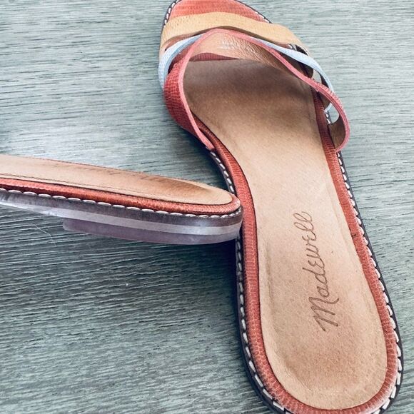 Madewell Rust Orange Flat Sandals 7 - Picture 4 of 4
